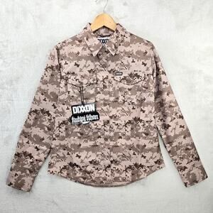 DIXXON Flannel Co Kublai Khan Shirt Womens Medium WM Digi Camo Button Up NWT